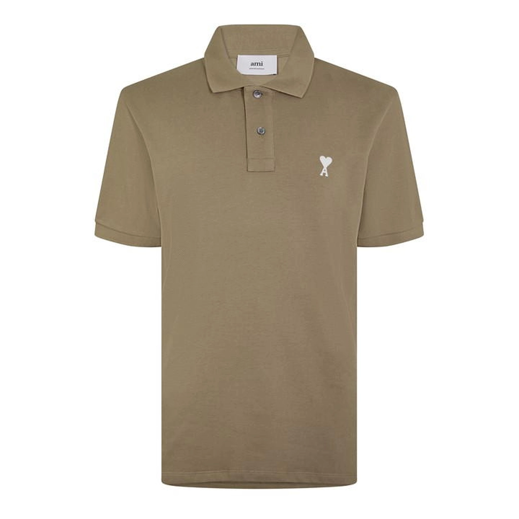 AMI Paris Ami De Coeur Polo Shirt - Beige